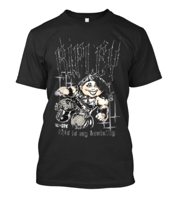 WWE GPK Ripley This Is My Brutality Female Wrestler Cartoon Caricature T-Shirt