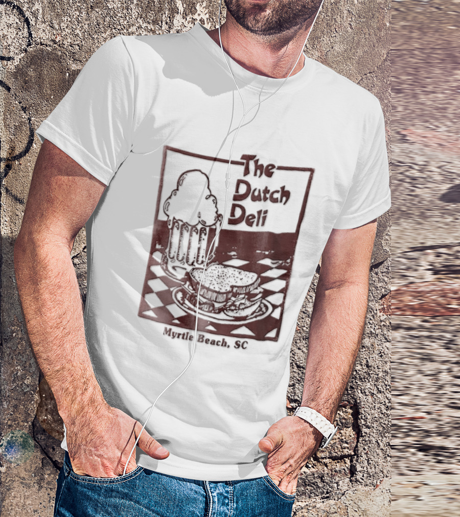 The Dutch Deli Myrtle Beach SC Beer Sandwich Checkered T-Shirt