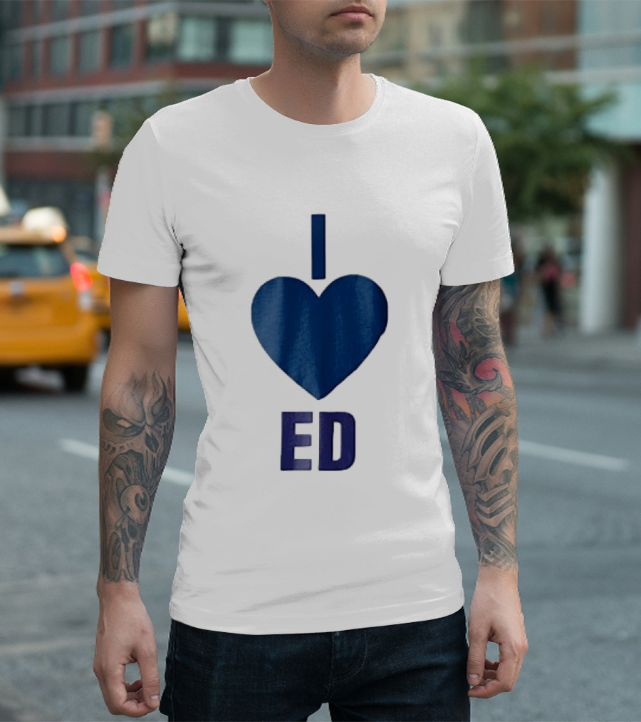 I Love ED Solid Blue T-Shirt