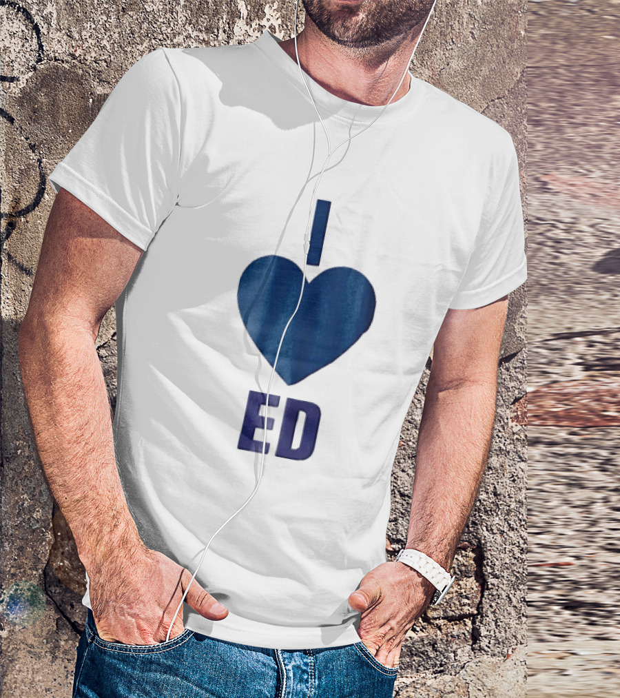 I Love ED Solid Blue T-Shirt