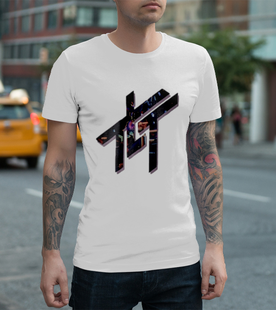 Living Tombstone Monogram Stage Lights 3D Purple Shadow T-Shirt