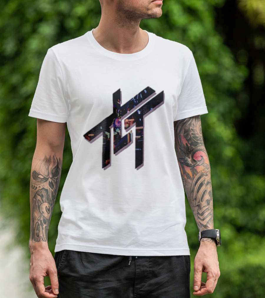 Living Tombstone Monogram Stage Lights 3D Purple Shadow T-Shirt