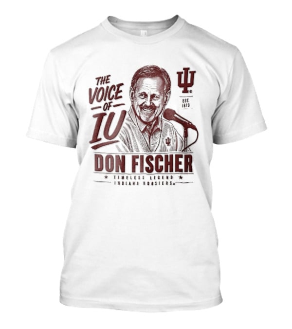 Indiana Hoosiers NCAA The Voice Of IU Don Fischer Timeless Legend Est 1973 Radio Announcer Microphone Line T-Shirt