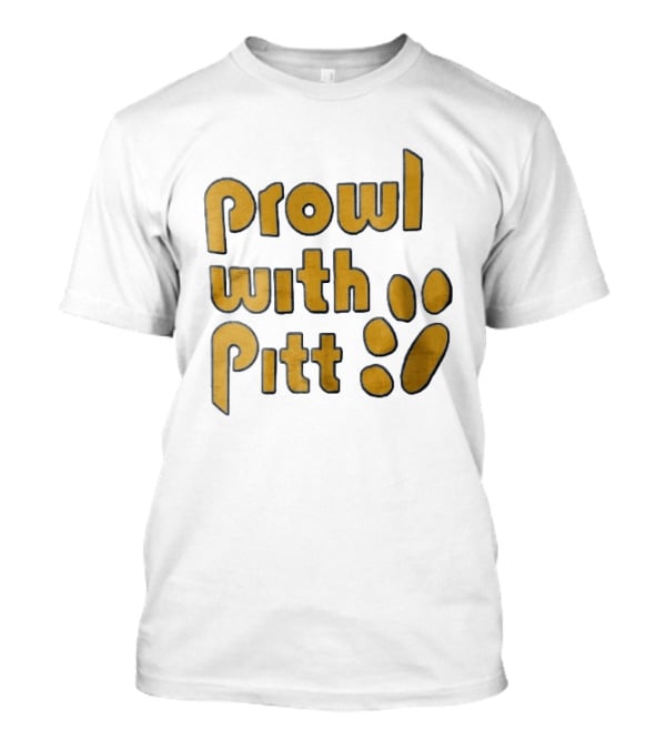 Pitt Panthers Prowl With Pitt Textured Gold Paw T-Shirt