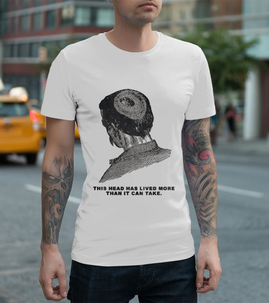 This Head Has Lived More Than It Can Take Vintage Woodcut T-Shirt
