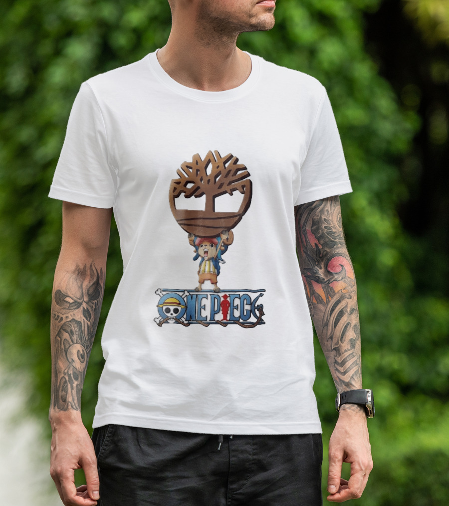 Timberland One Piece Reindeer Chopper Holding Wooden Tree T-Shirt
