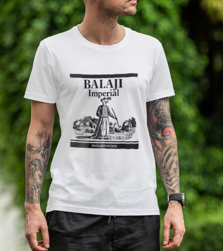 Balaji Imperial Nobleman Engraving With Pipe And Garden T-Shirt