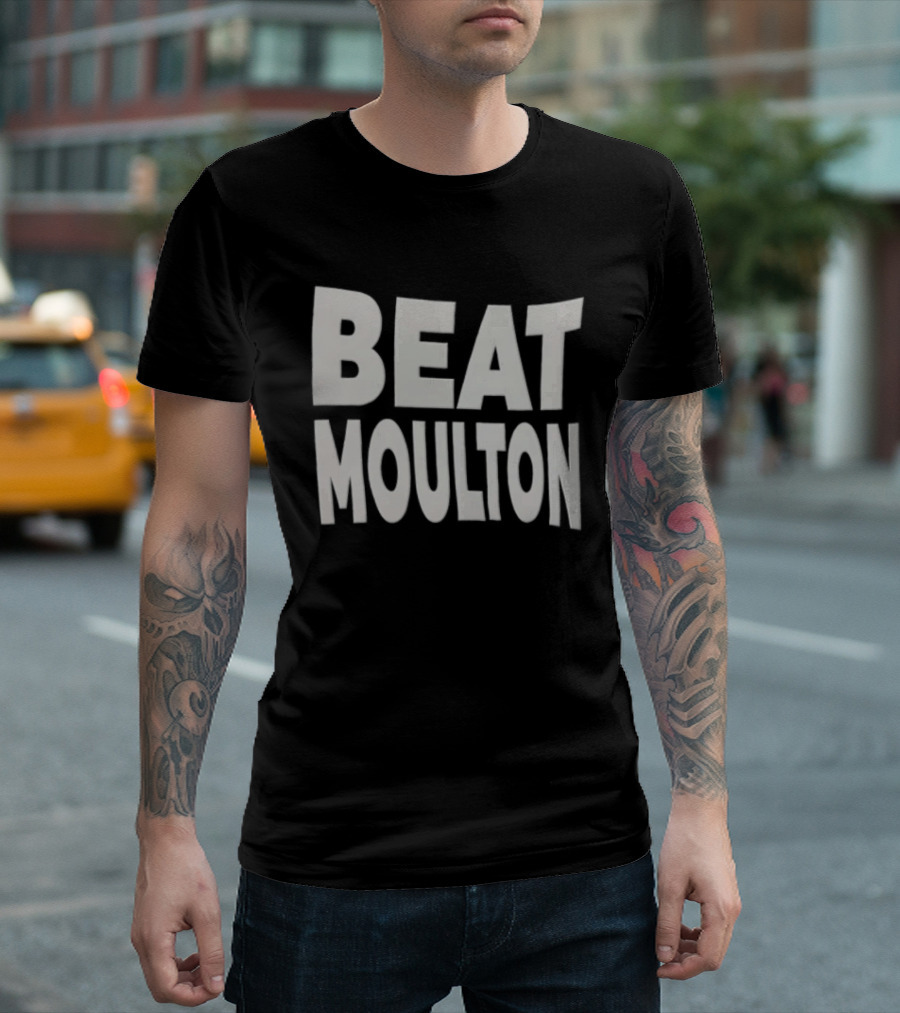 Beat Moulton White Block Lettering T-Shirt