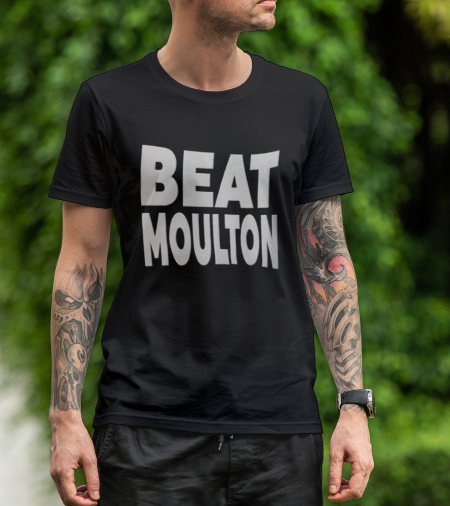Beat Moulton White Block Lettering T-Shirt