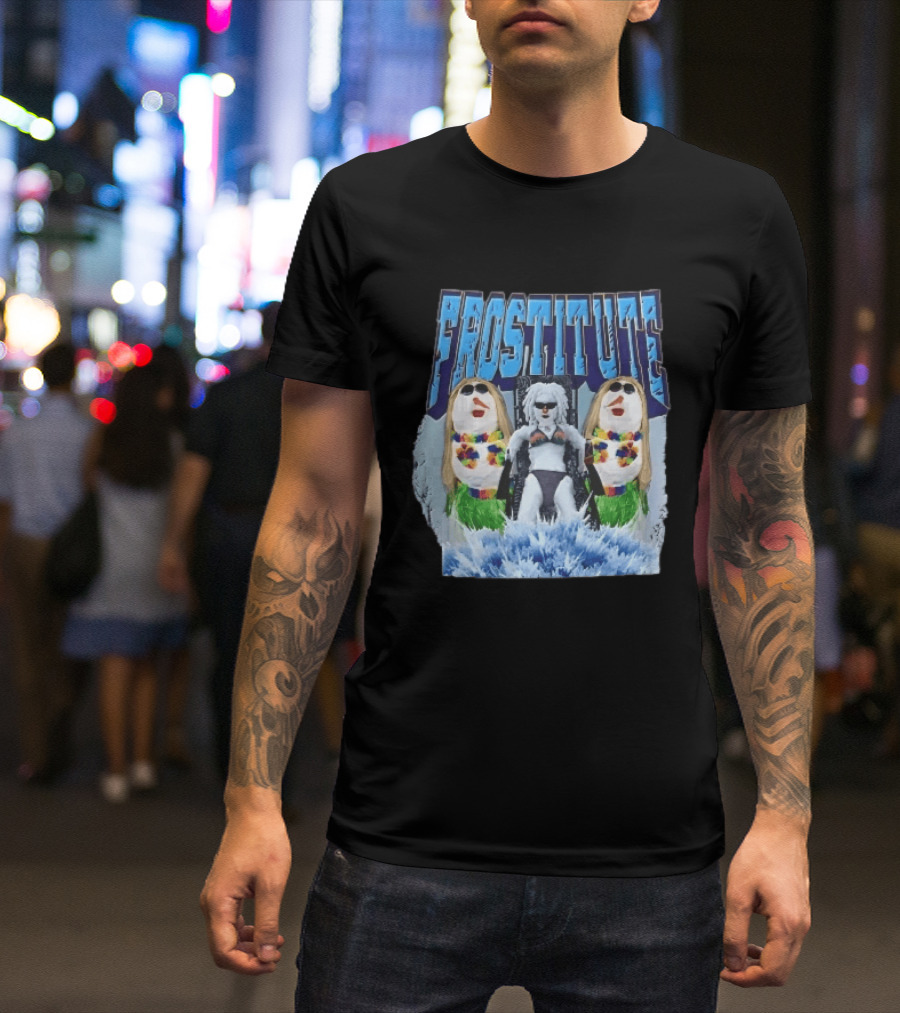 Frostitute Snowmen Bikini Wigs Sunglasses Ice Splash T-Shirt