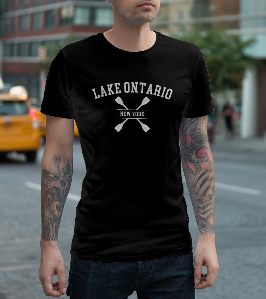 Lake Ontario New York Crossed Paddles Boating Lover T-Shirt