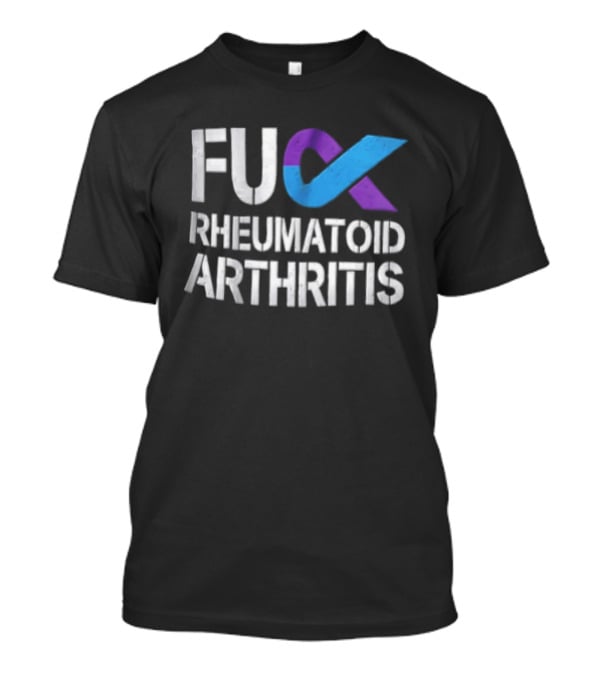 Fuck Rheumatoid Arthritis Purple Blue Awareness Ribbon T-Shirt