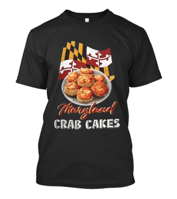 Maryland Crab Cakes Plate With State Flag T-Shirt