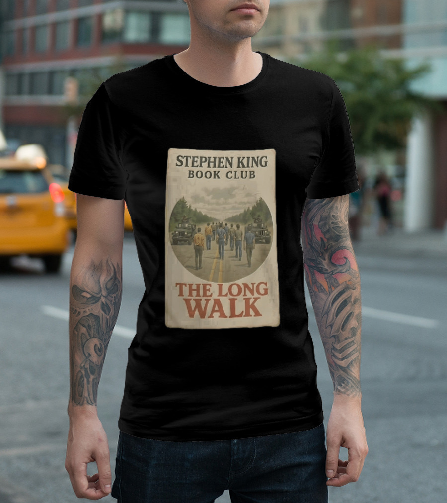 Stephen King Book Club The Long Walk Highway Military Jeeps T-Shirt