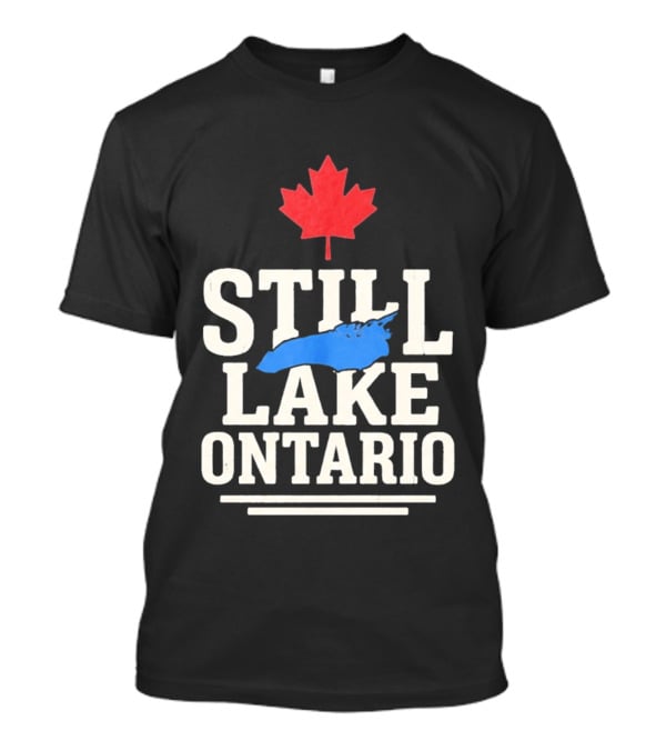 Still Lake Ontario Canada Map 2026 Red Maple Leaf T-Shirt