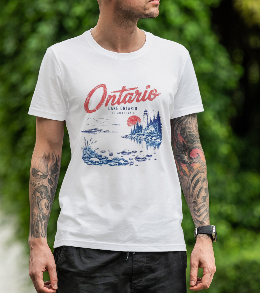 Ontario Lake Ontario The Great Lakes Lighthouse Scene T-Shirt
