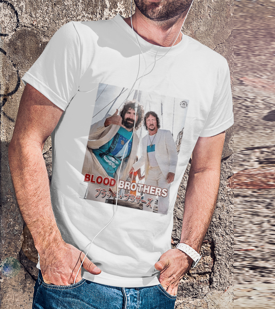 Blood Brothers Mick Foley Terry Funk Sailboat 80s Style Japanese T-Shirt