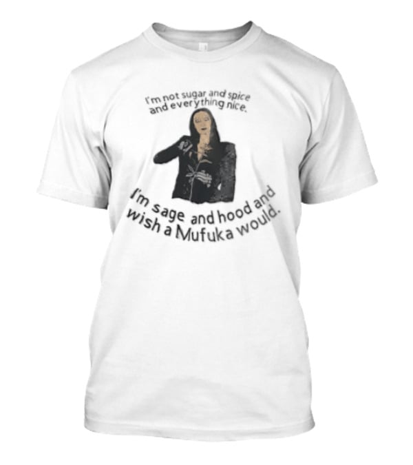 Im Not Sugar And Spice Everything Nice Wish A Mufuka Would Morticia Addams Cutting Rose Stem Line T-Shirt