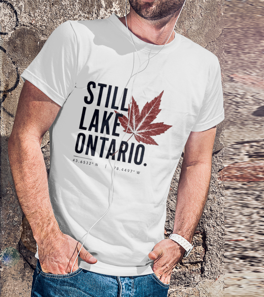 Still Lake Ontario Canada 43.6532°N 79.4497°W Maple Leaf T-Shirt