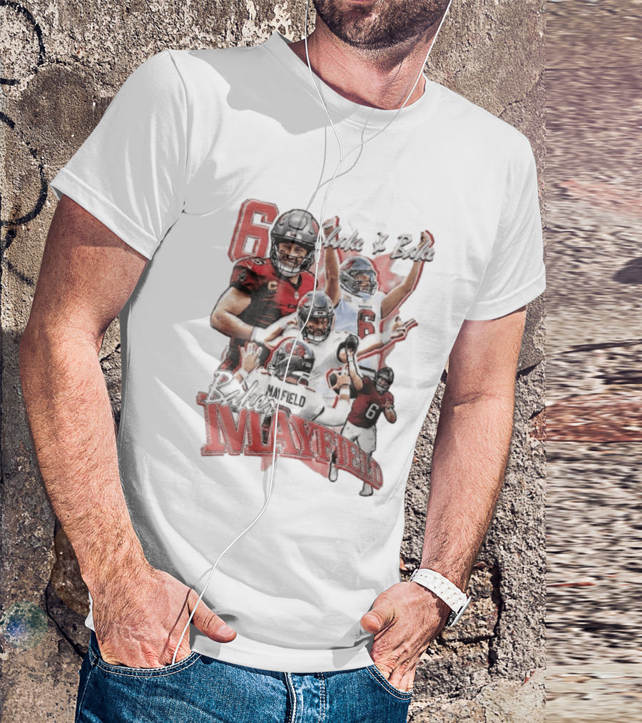 Baker Mayfield Shake And Bake Tampa Bay Buccaneers Action Collage T-Shirt