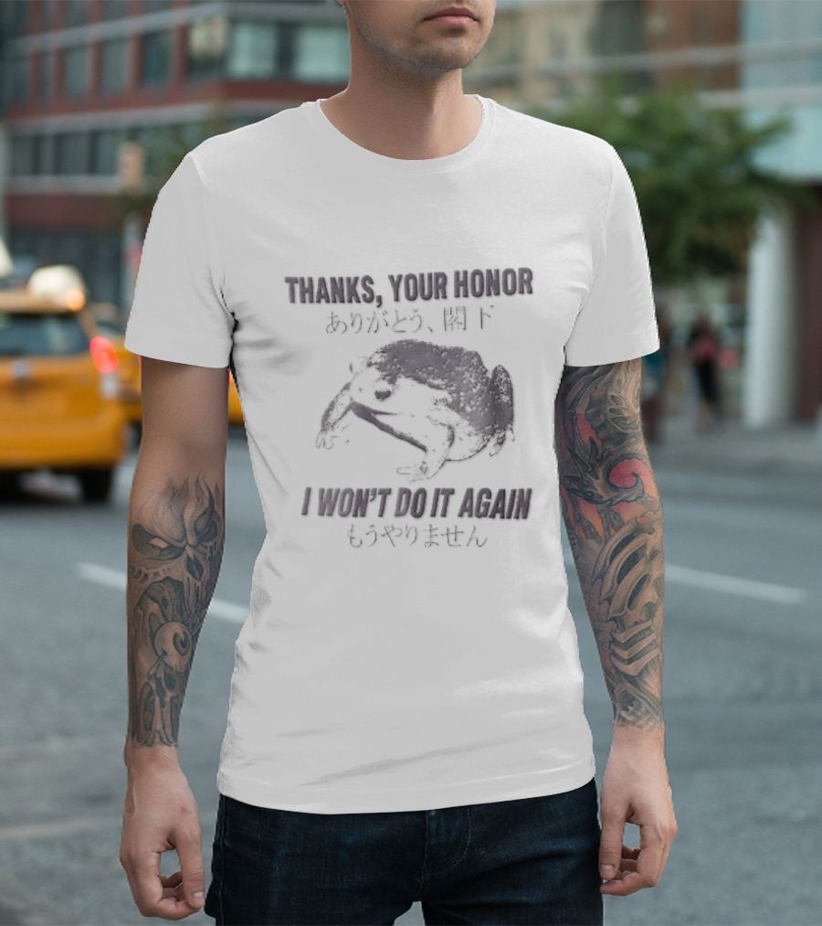 Thanks Your Honor I Wont Do It Again Sad Squishy Toad Japanese Pastel T-Shirt
