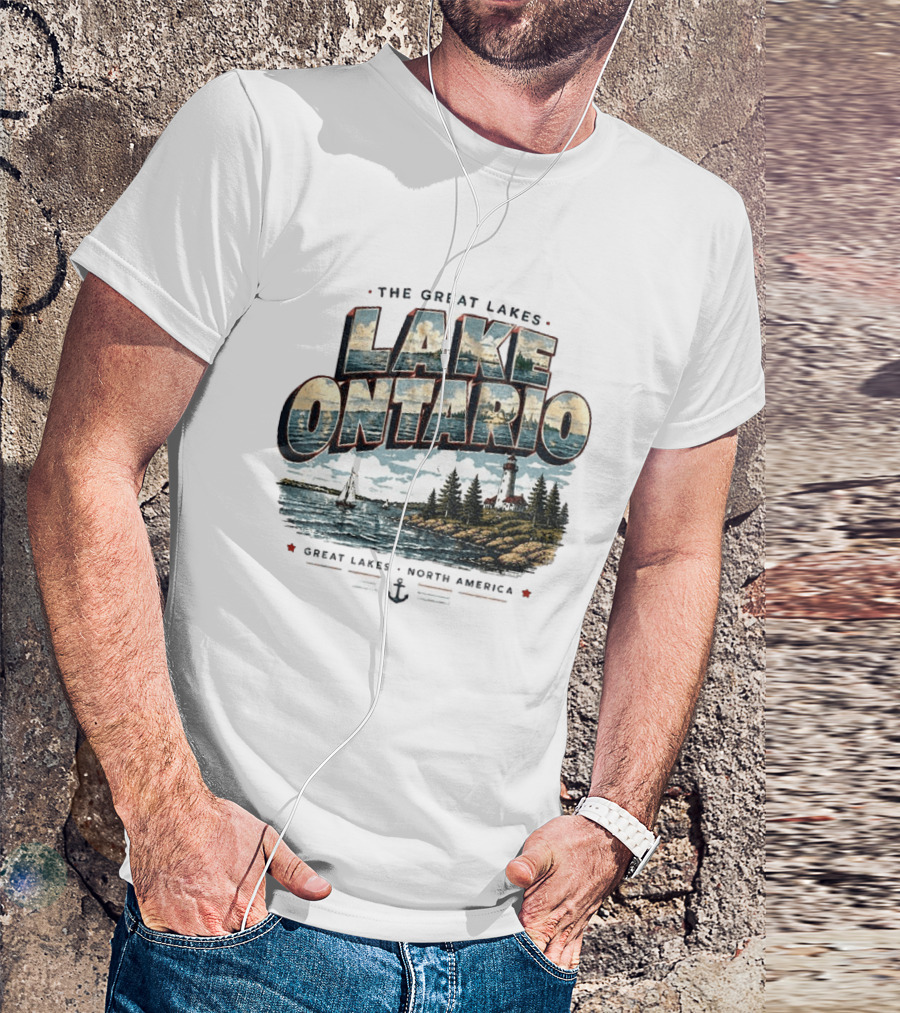The Great Lakes Lake Ontario Sailing Lighthouse North America T-Shirt