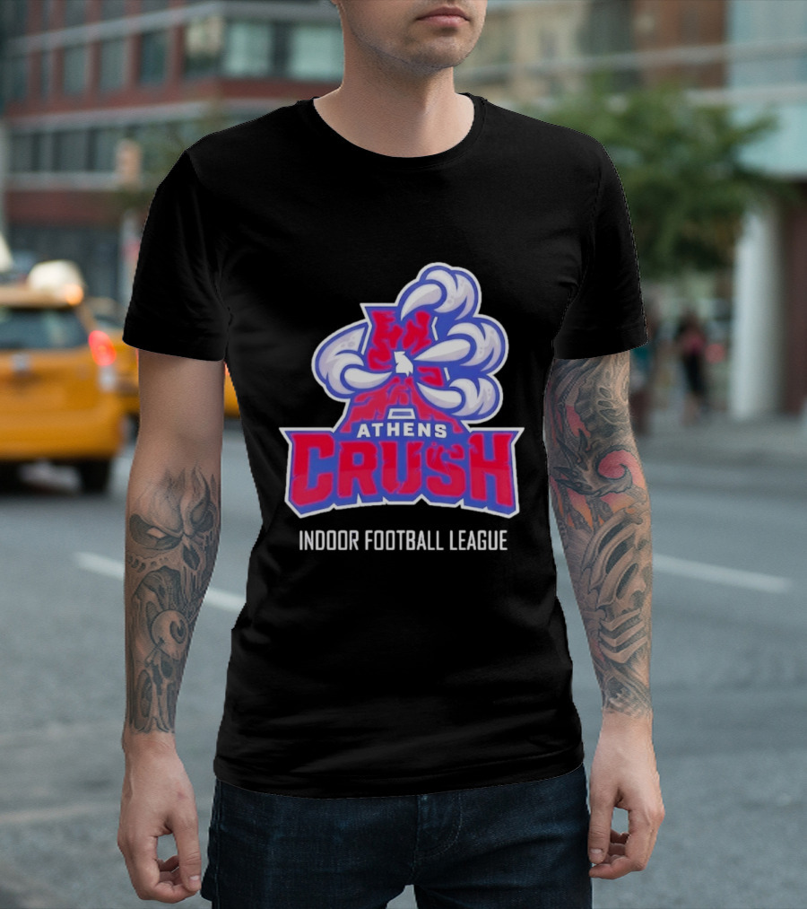 Athens Crush Indoor Football League Team Logo Cloudburst T-Shirt