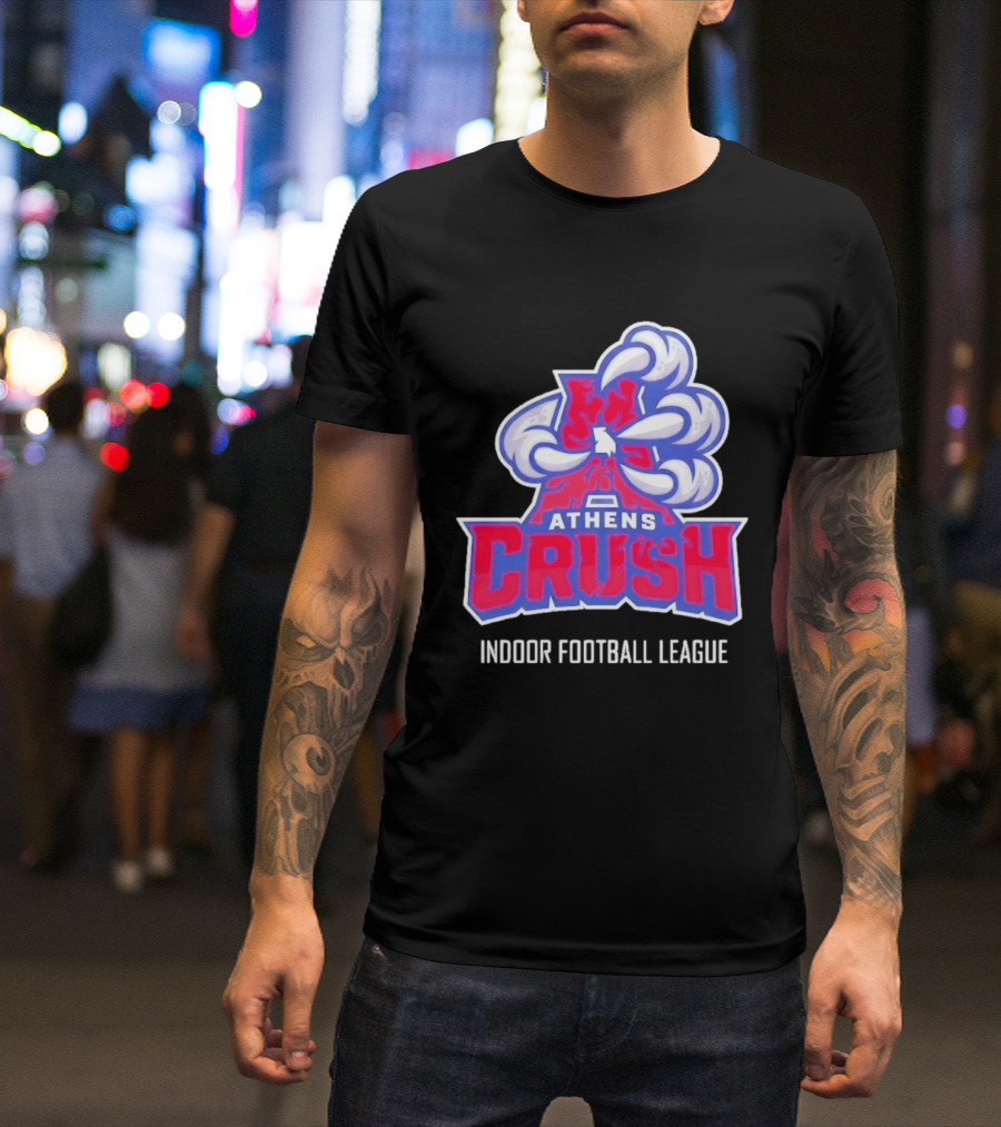 Athens Crush Indoor Football League Team Logo Cloudburst T-Shirt