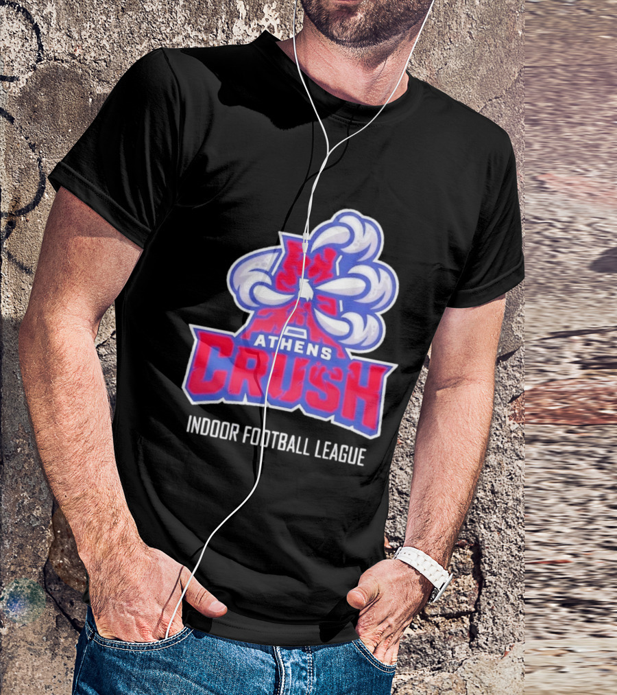 Athens Crush Indoor Football League Team Logo Cloudburst T-Shirt