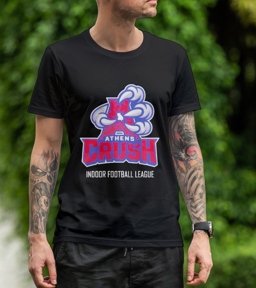 Athens Crush Indoor Football League Team Logo Cloudburst T-Shirt