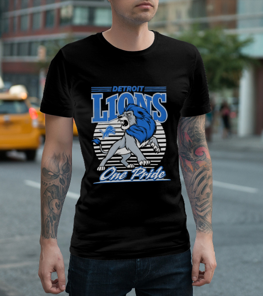 Detroit Lions One Pride Roaring Lion Fan T-Shirt