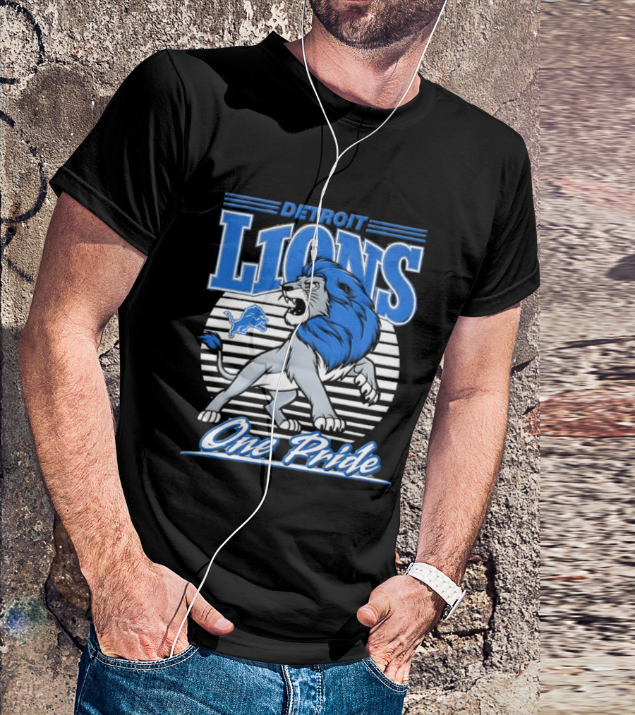 Detroit Lions One Pride Roaring Lion Fan T-Shirt
