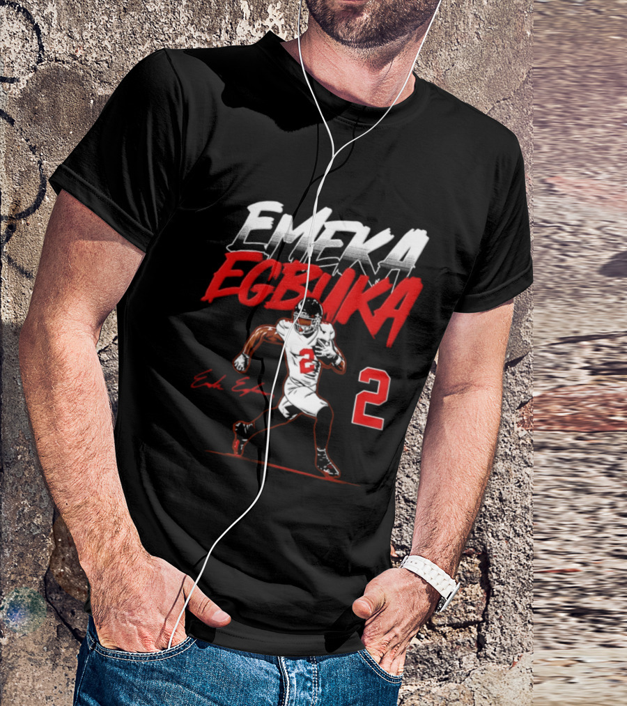 Emeka Egbuka Number 2 Tampa Bay Buccaneers Player Pose T-Shirt
