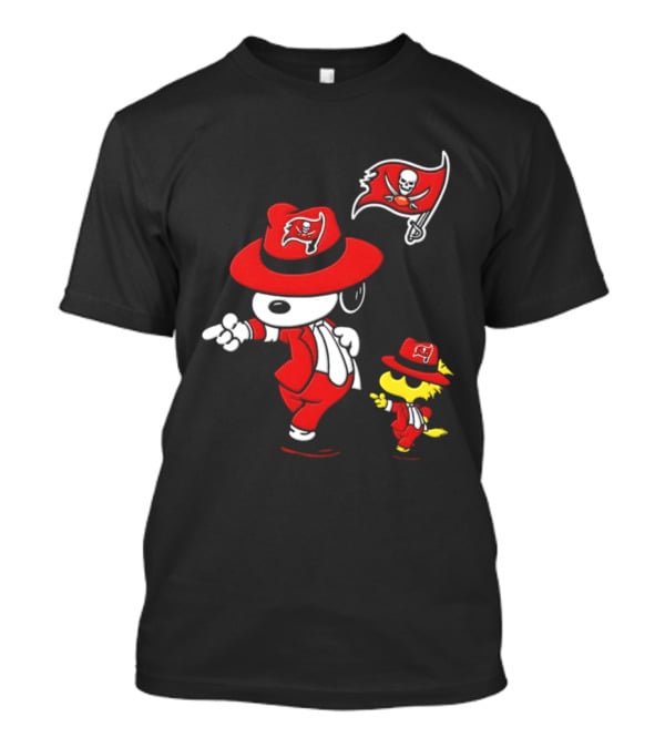 Snoopy Woodstock Tampa Bay Buccaneers Pirate Flag Dance T-Shirt