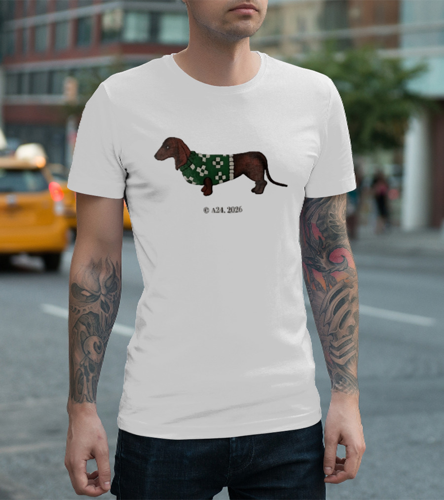 A24 2026 Dachshund Dog Green T-Shirt