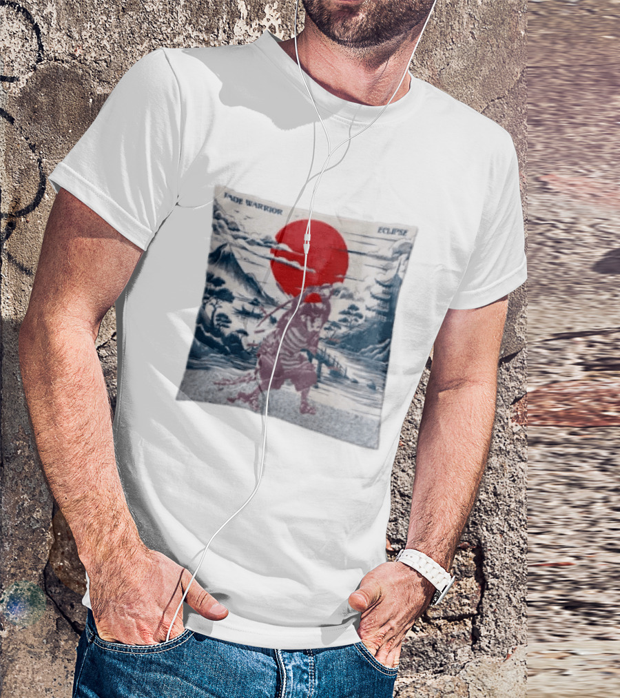 Jade Warrior Eclipse Japanese Samurai Red Sun Pagoda T-Shirt