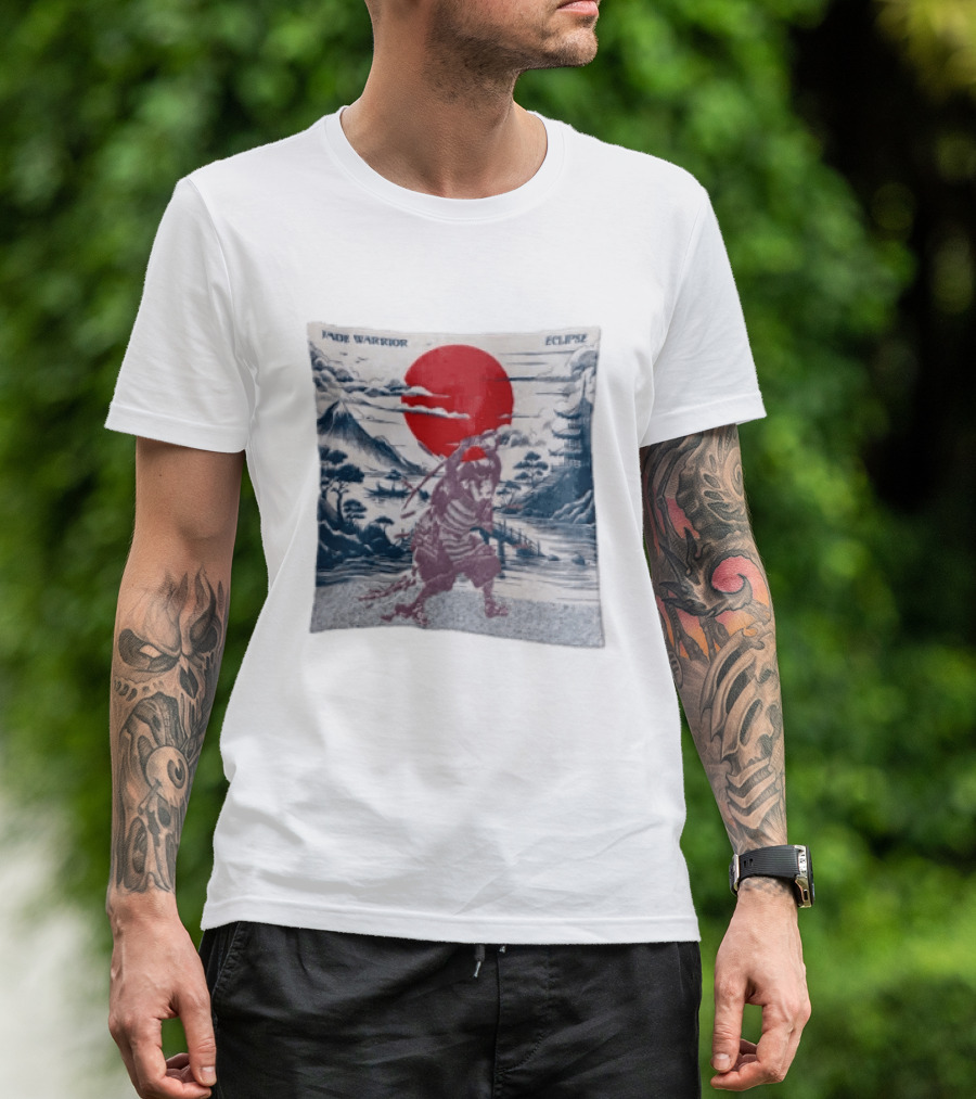 Jade Warrior Eclipse Japanese Samurai Red Sun Pagoda T-Shirt