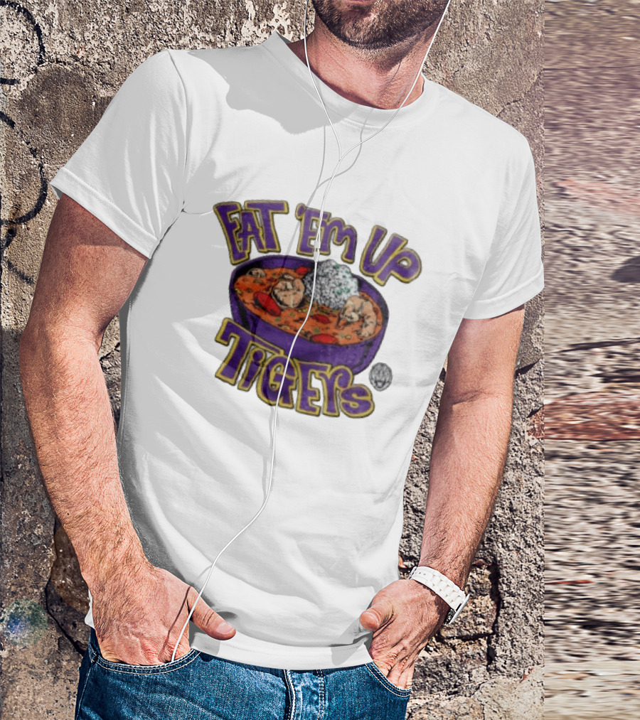 LSU Tigers Eat 'Em Up Jambalaya Purple Bowl Sports T-Shirt