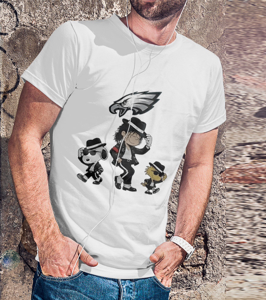Philadelphia Eagles Snoopy Charlie Brown Woodstock Pop Rock Dancing T-Shirt