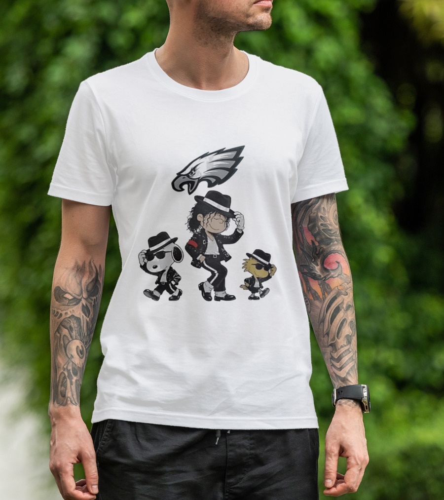 Philadelphia Eagles Snoopy Charlie Brown Woodstock Pop Rock Dancing T-Shirt