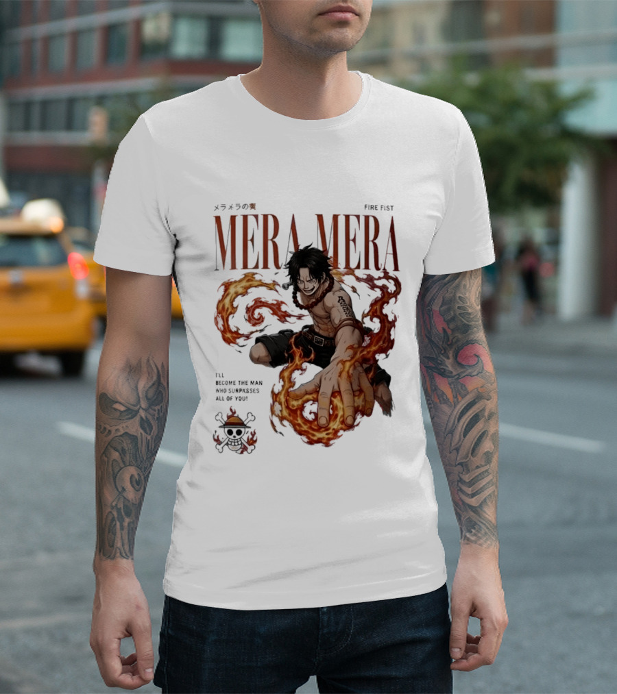 Mera Mera Fire Fist Portgas D Ace One Piece Anime T-Shirt