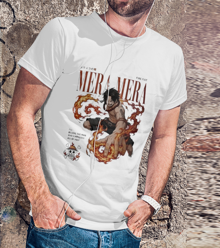 Mera Mera Fire Fist Portgas D Ace One Piece Anime T-Shirt