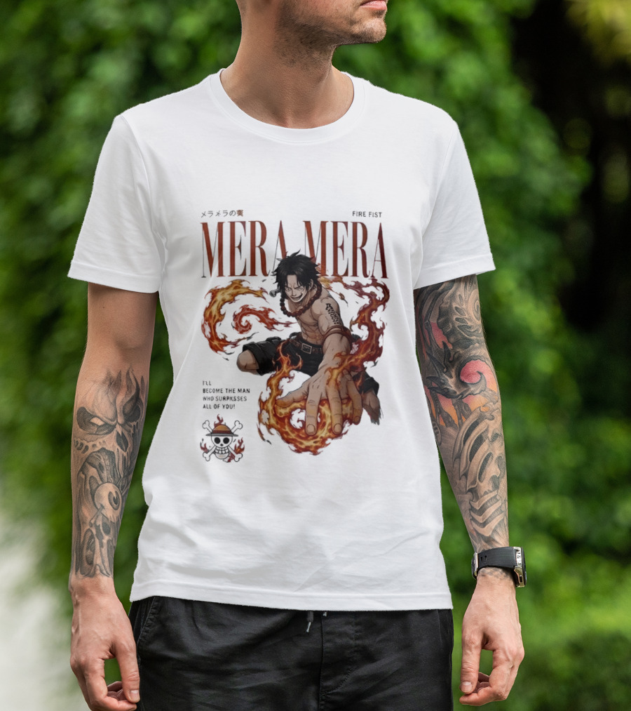 Mera Mera Fire Fist Portgas D Ace One Piece Anime T-Shirt