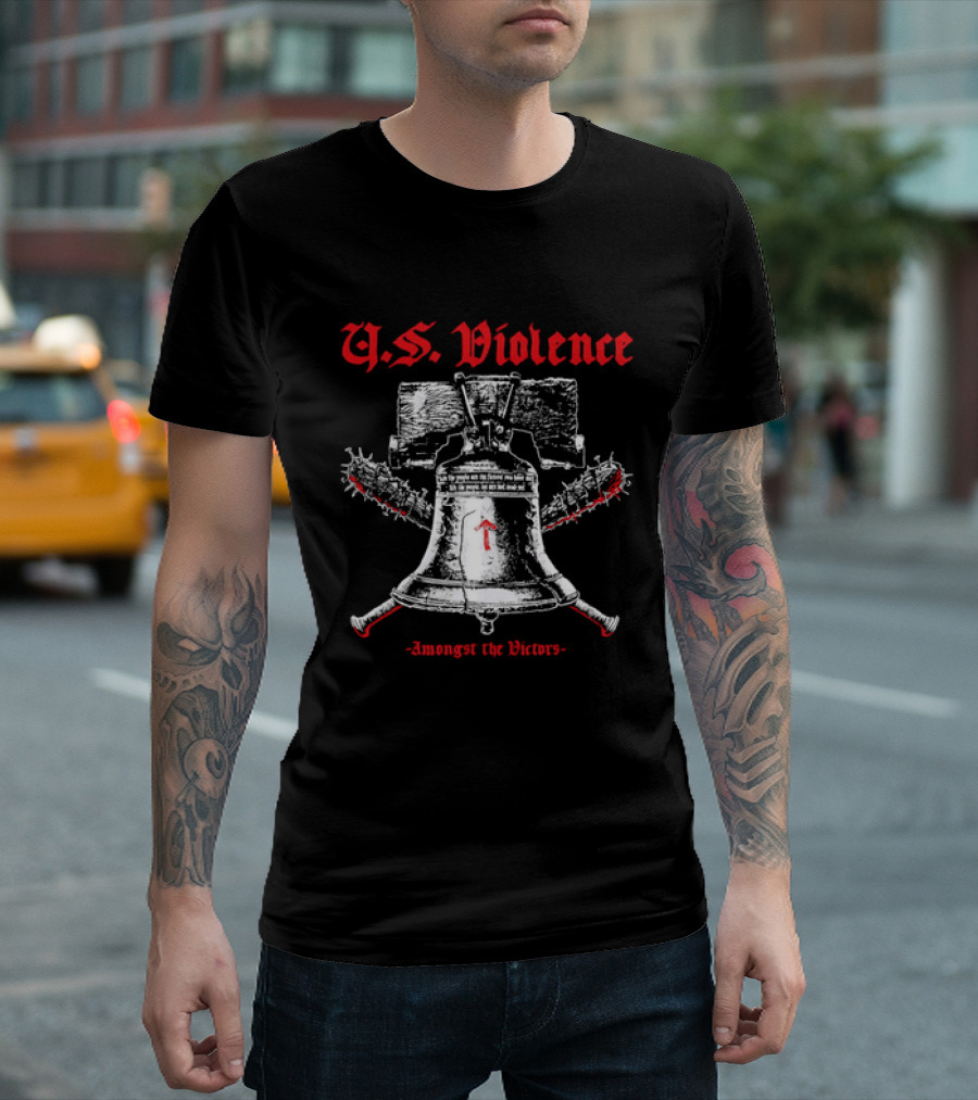 U.S. Violence Liberty Bell Spiked Bats Amongst The Victors T-Shirt