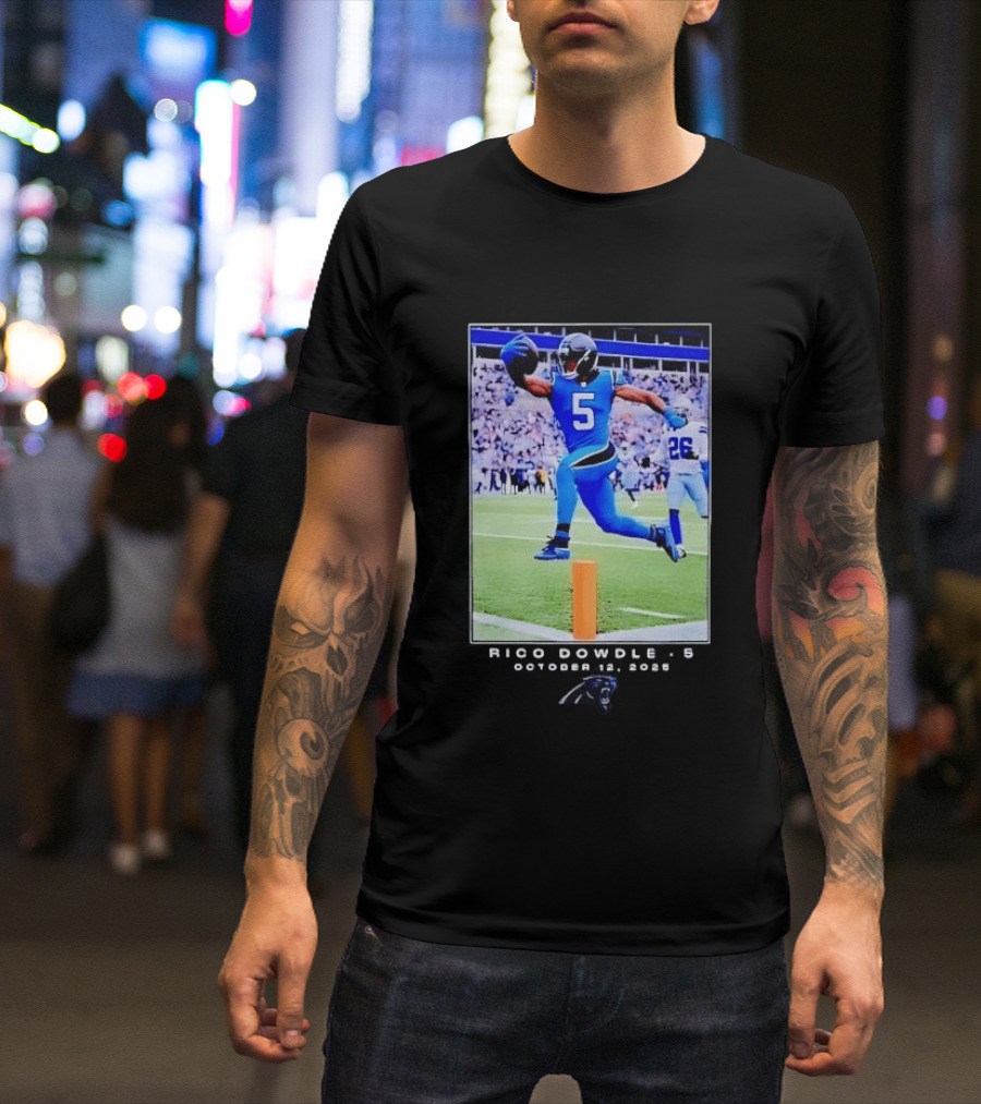 Carolina Panthers Rico Dowdle 5 Touchdown October 12 2025 T-Shirt