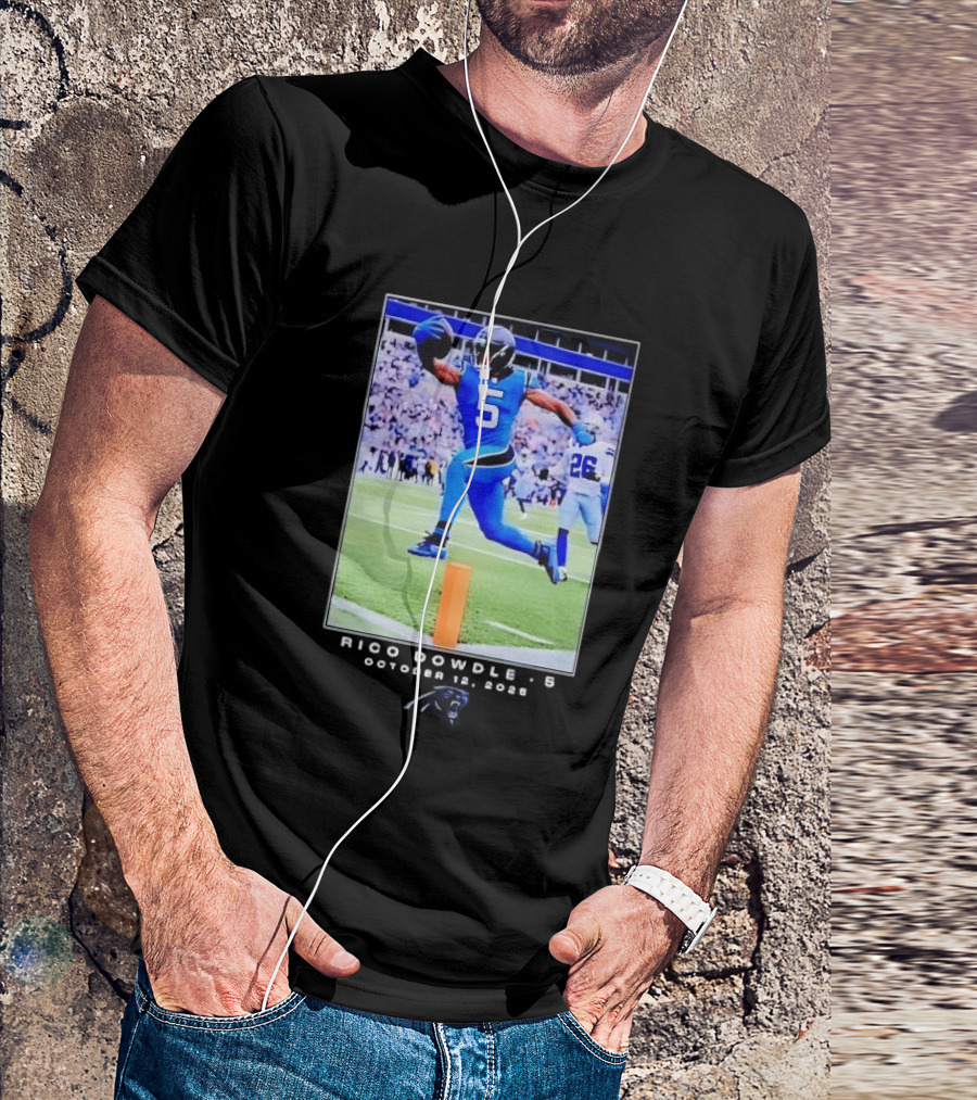 Carolina Panthers Rico Dowdle 5 Touchdown October 12 2025 T-Shirt