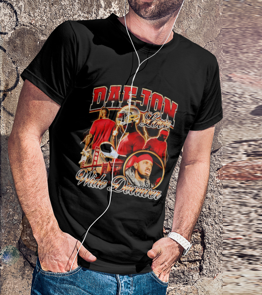 Daejon Love Wide Deceiver Football Helmet San Francisco Bridge T-Shirt