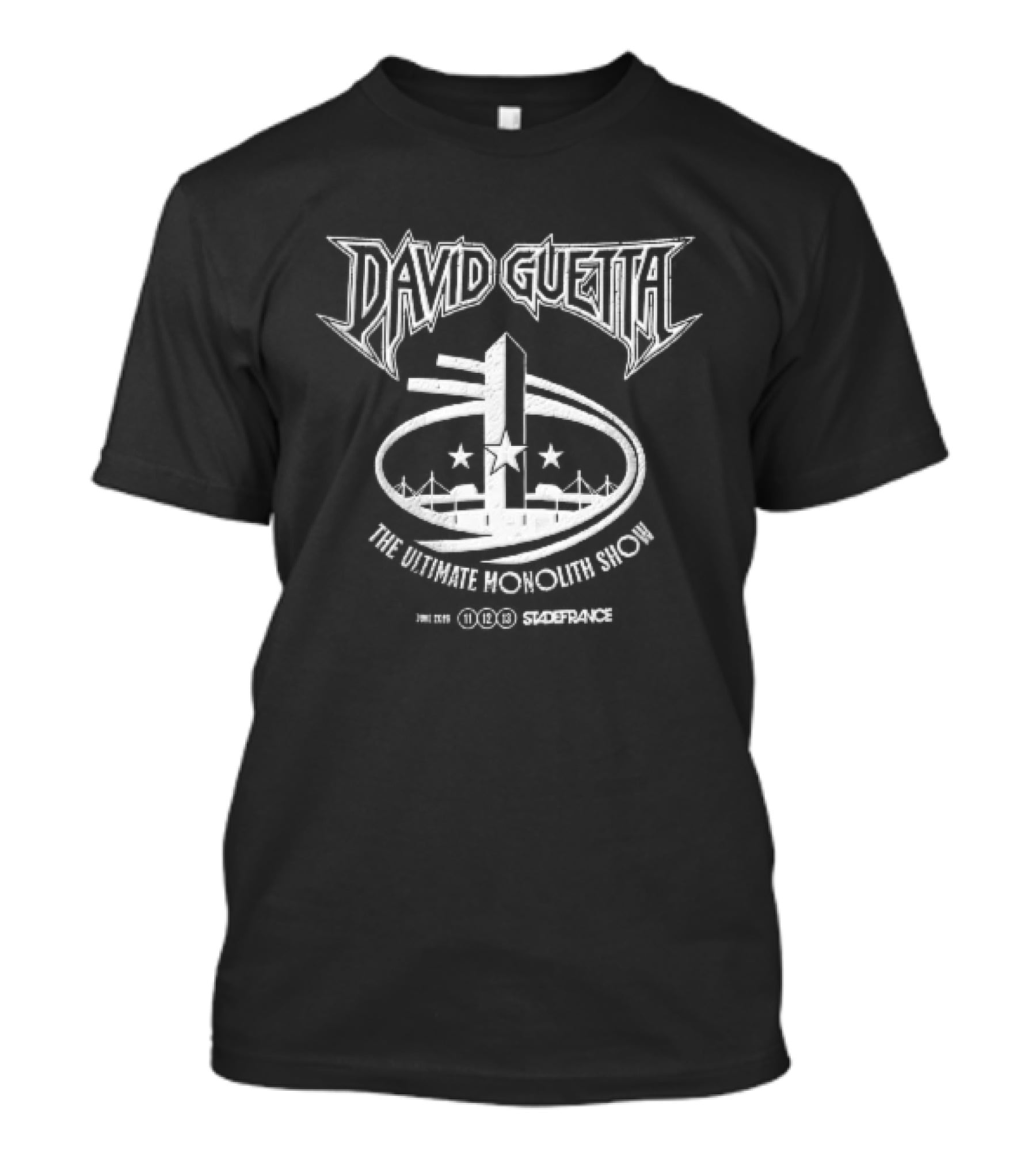 David Guetta The Ultimate Monolith Show June 2016 Stade France Stadium Metal Distressed Stars T-Shirt