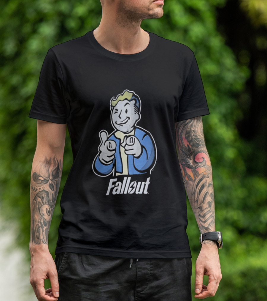 Fallout Vault Boy Pointing Finger T-Shirt
