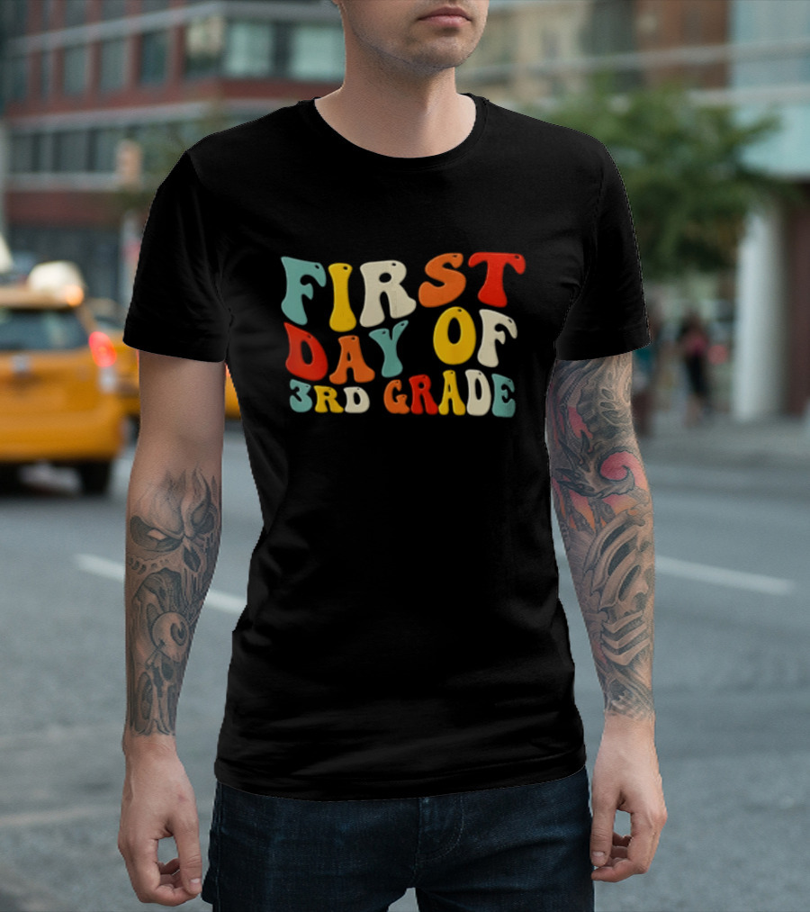 Groovy Colorful First Day Of 3rd Grade T-Shirt